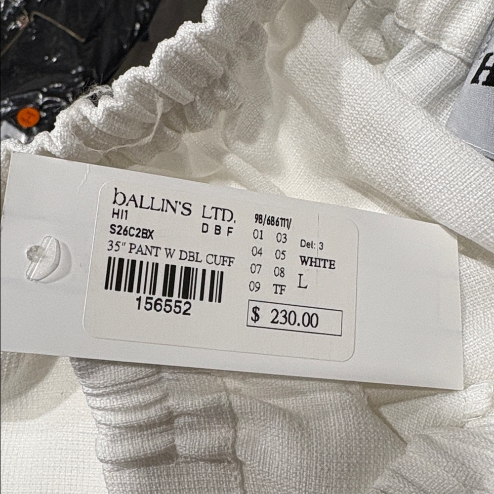 Hino & Malee 35" Pant with Double Cuff White - Picture 5 of 6